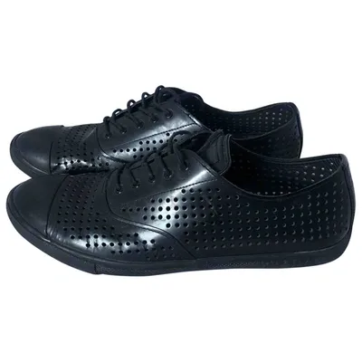 Pre-owned Prada Leather Lace Ups In Black