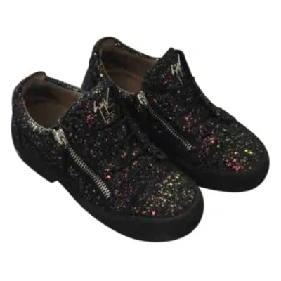 Pre-owned Giuseppe Zanotti Nicki Glitter Trainers In Black