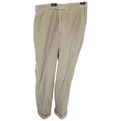 Pre-owned Corneliani Velvet Trousers In Camel