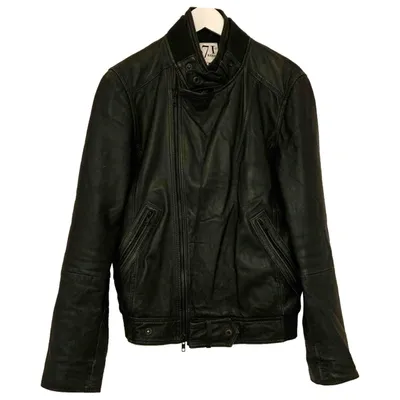 Pre-owned Reiss Leather Jacket In Black