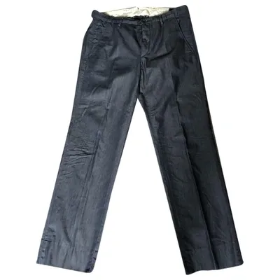 Pre-owned Prada Trousers In Blue