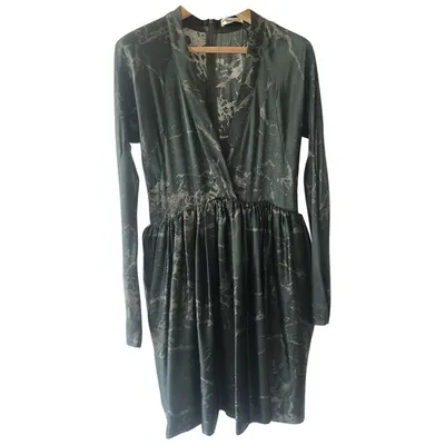 Pre-owned Balenciaga Silk Mid-length Dress In Green