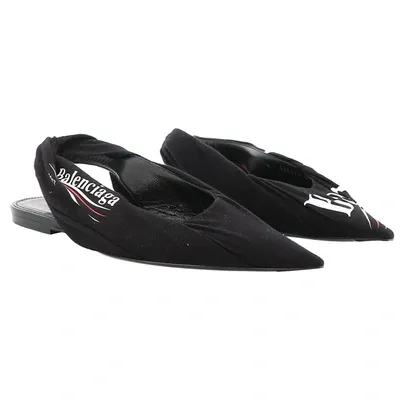 Pre-owned Balenciaga Cloth Ballet Flats In Black