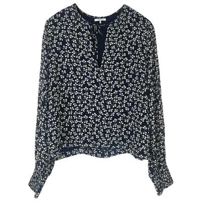 Pre-owned Ganni Navy Viscose Top