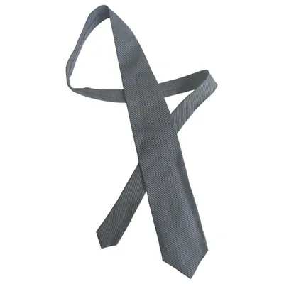 Pre-owned Giorgio Armani Silk Tie In Grey