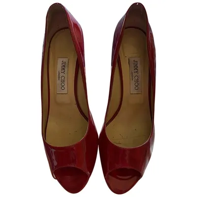 Pre-owned Jimmy Choo Patent Leather Heels In Red