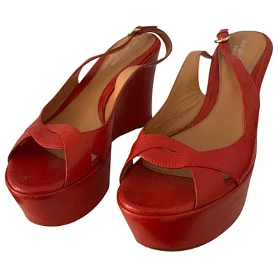 Pre-owned Sergio Rossi Leather Sandals In Red