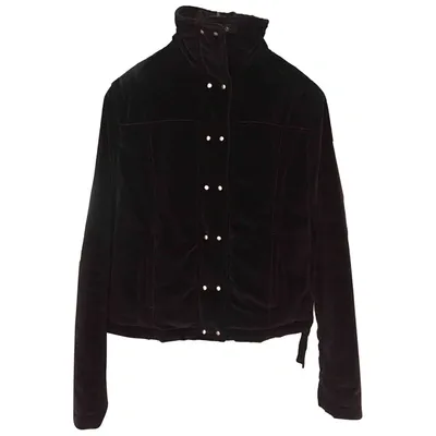 Pre-owned Fay Velvet Short Vest In Black