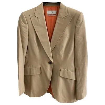 Pre-owned Carolina Herrera Camel Cotton Jacket