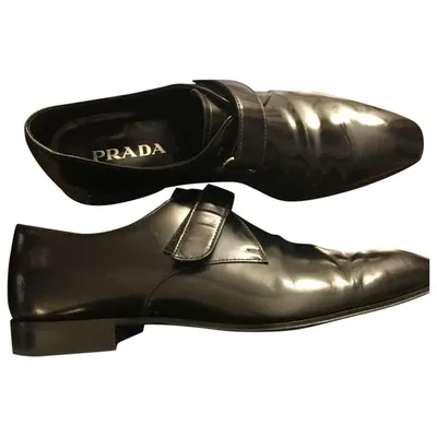 Pre-owned Prada Leather Flats In Black