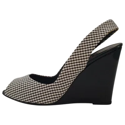 Pre-owned Walter Steiger Cloth Sandal In Black