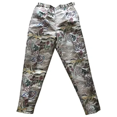 Pre-owned Valentino Trousers In White