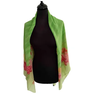 Pre-owned Blumarine Silk Neckerchief In Green