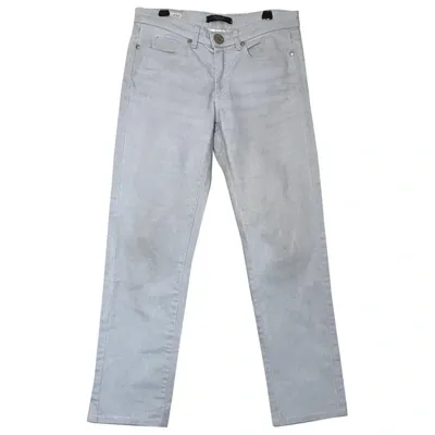 Pre-owned Max Mara Silver Cotton - Elasthane Jeans