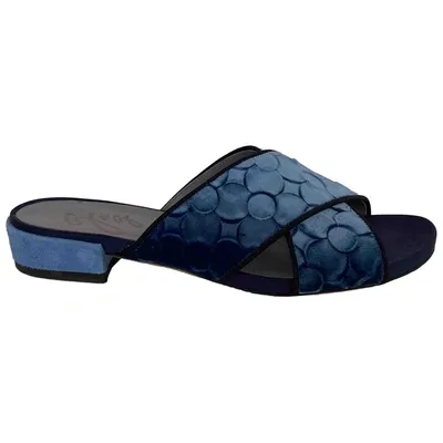 Pre-owned Paola D'arcano Blue Suede Sandals