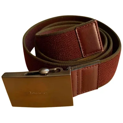 Pre-owned Ferragamo Cloth Belt In Burgundy