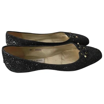 Pre-owned Jimmy Choo Leather Flats In Black