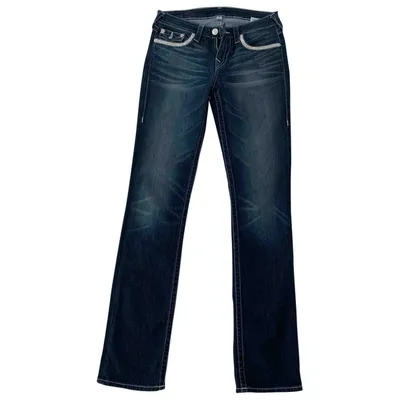 Pre-owned True Religion Straight Jeans In Blue