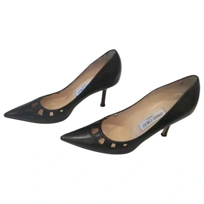 Pre-owned Jimmy Choo Leather Heels In Black