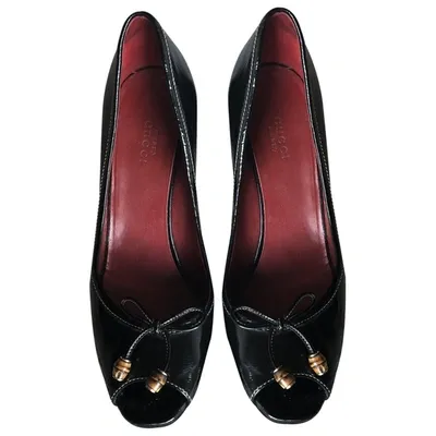 Pre-owned Gucci Patent Leather Heels In Black