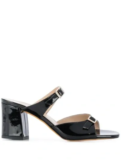 Maryam Nassir Zadeh Una Buckled Straps Mules In Black