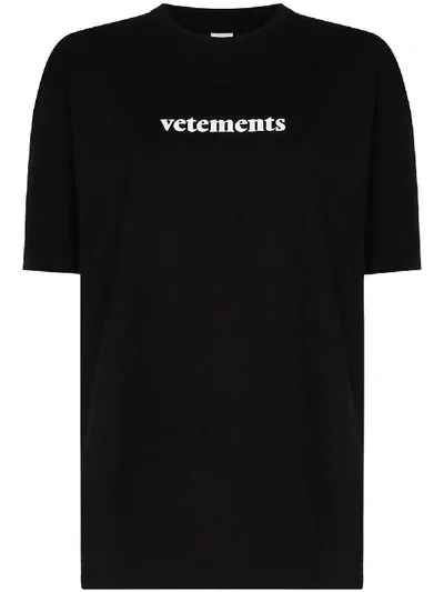 Vetements Postage Logo-print Cotton T-shirt In Black