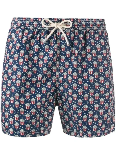 Mc2 Saint Barth Badeshorts Mit Popcorn-print In Blue