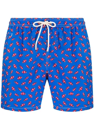 Mc2 Saint Barth Badeshorts Mit Fische-print In Blue