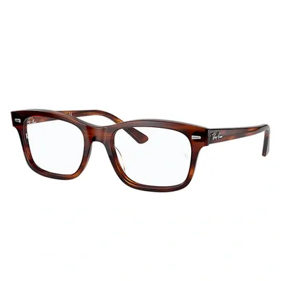 Ray Ban Burbank Optics Eyeglasses Striped Red Havana Frame Clear Lenses Polarized 52-19 In Rot Gestreift Havana