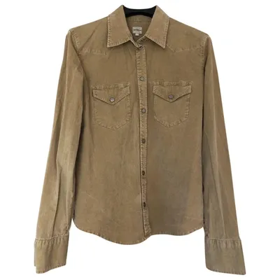 Pre-owned Calvin Klein Velvet Shirt In Beige