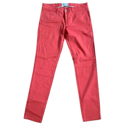 Pre-owned Trussardi Slim Jeans In Orange