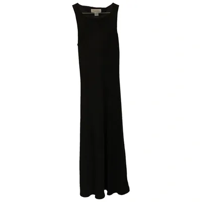 Pre-owned Brooks Brothers Silk Mid-length Dress In Black