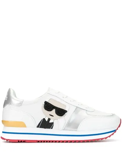 Karl Lagerfeld Velocita Ii Logo Patch Sneakers In White