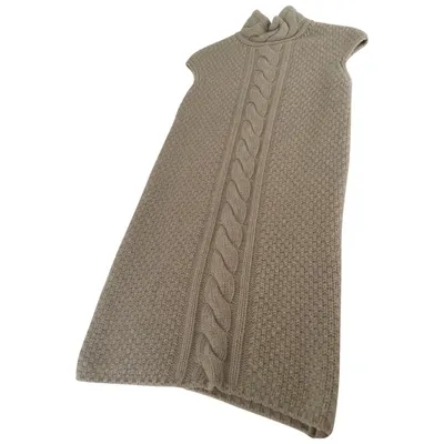 Pre-owned Max Mara Wool Mini Dress In Beige