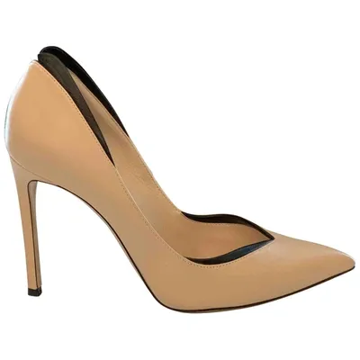 Pre-owned Casadei Leather Heels In Beige