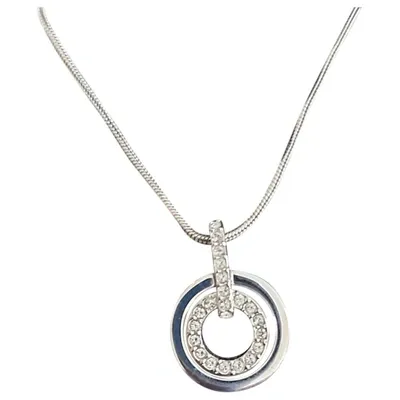 Pre-owned Swarovski Crystal Necklace In Silver