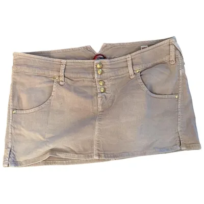 Pre-owned Cycle Mini Skirt In Beige