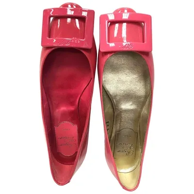 Pre-owned Roger Vivier Leather Flats In Pink