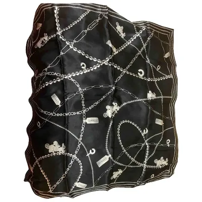 Pre-owned Coach Silk Handkerchief In Black