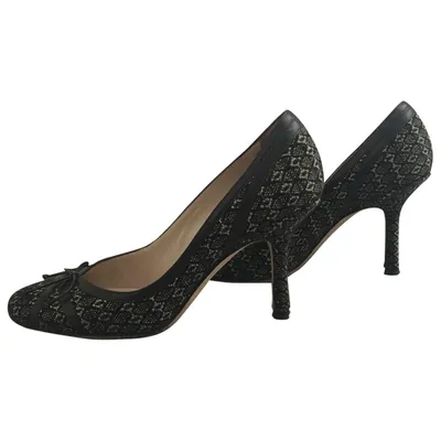 Pre-owned Jimmy Choo Tweed Heels In Black