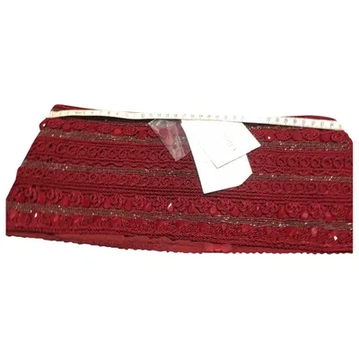 Pre-owned La Perla Silk Belt In Burgundy