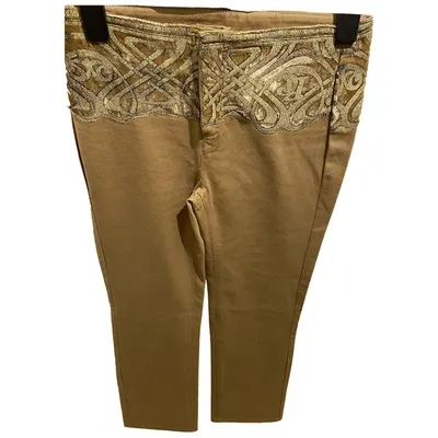 Pre-owned Roberto Cavalli Large Pants In Beige