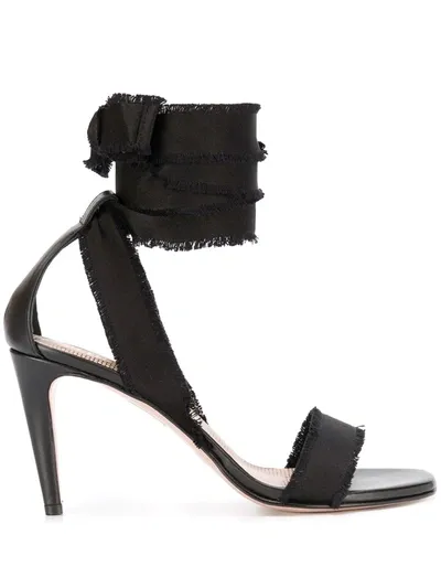 Red Valentino Black Lace-up Sandals