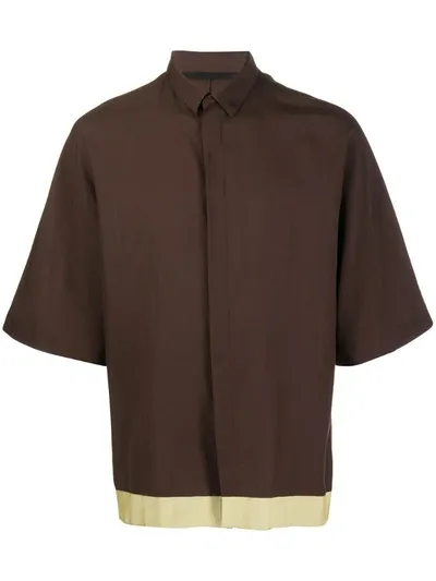 Haider Ackermann Contrast Panel Shirt In Brown