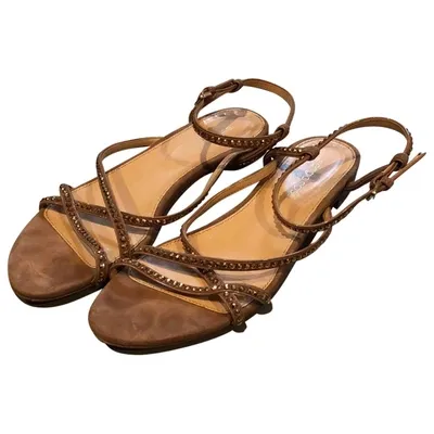 Pre-owned Sergio Rossi Leather Sandal In Beige