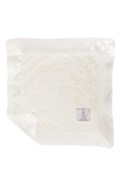 Little Giraffe Kids' Luxe Faux Fur Blankie In Cream