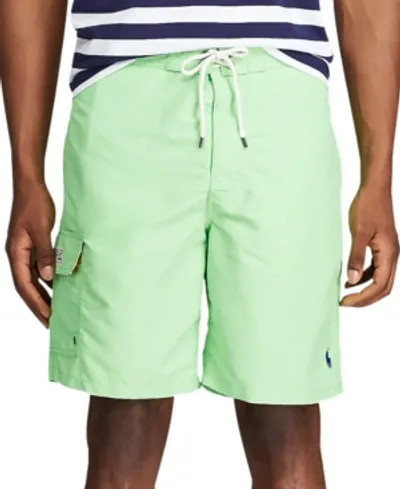 Polo Ralph Lauren Embroidered Logo Swim Trunks In Green