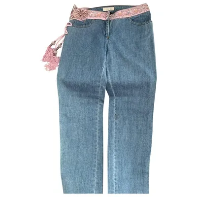 Pre-owned Valentino Straight Jeans In Blue