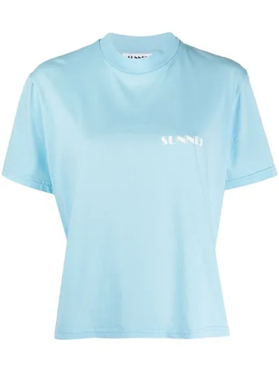 Sunnei Short-sleeved T-shirt In Blue