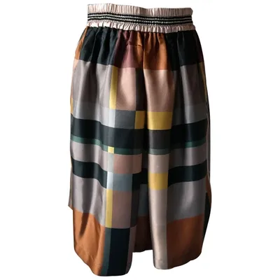 Pre-owned Max Mara Silk Mid-length Skirt In Multicolour